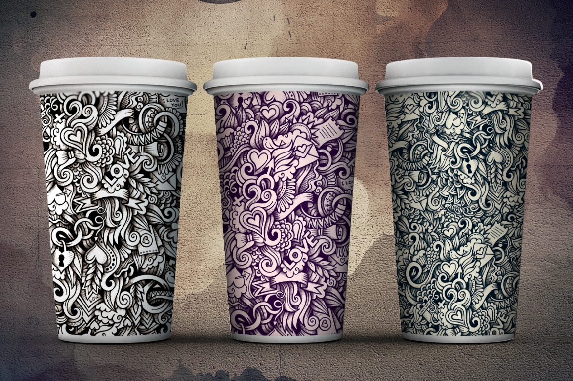 Love Graphic Doodle Patterns Love Graphic Doodle Patterns