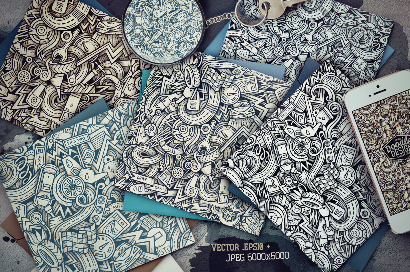 Vehicle Graphic Doodle Patterns Vehicle Graphic Doodle Patterns
